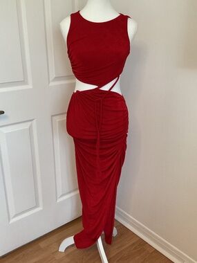 🤩Kiki Riki Red Cut Out Maxi Dress - size S
